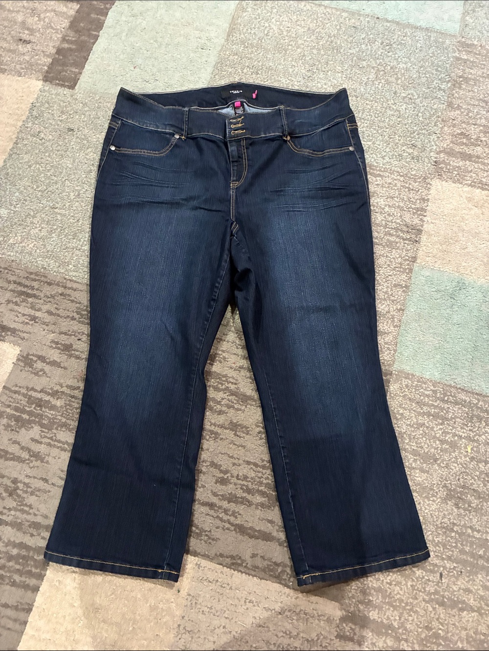 Women's Dark Blue Stretch Jean Capri